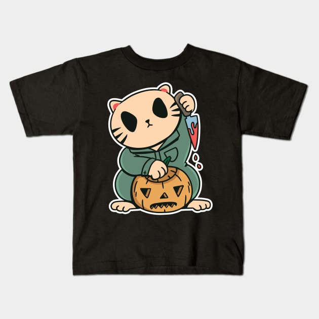 Killer Kitty - Cute Halloween T-Shirt Kids T-Shirt by LAPublicTees